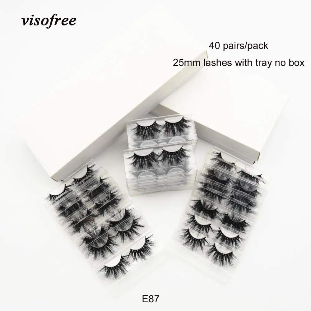 40 пар/лот visofree 25 мм ресницы Макияж 3d норковые 100% безжалостные драматические