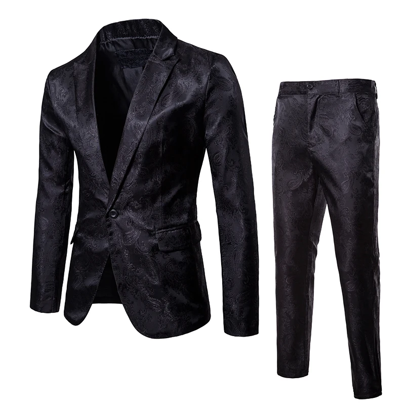 Bar party dress stage dress wedding show suit master of ceremonies model show men's suit Two-piece Set Suit