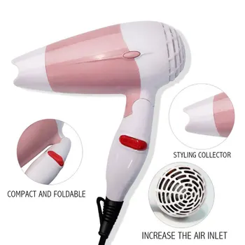 

Electric Hair Dryer Dry Hair Low Power Hair Dryer Pink ABS Durable Blower Dormitory Small Student Home Appliances US standard
