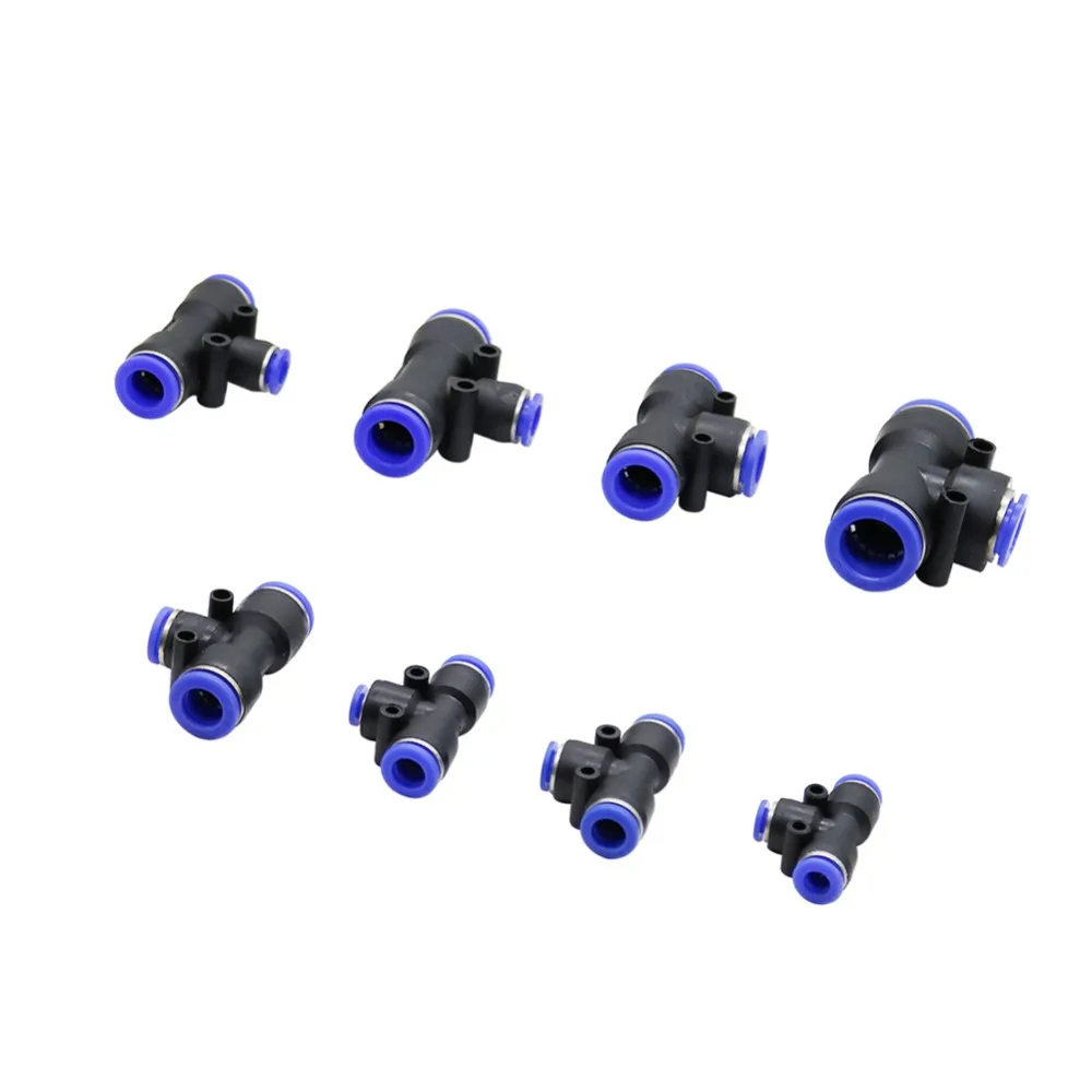 40pcs T shaped 4/6/8/10/12/16mm Port Interface 3 Way Quick Access Push-in Water pipe Connector Garden Misting Irrigation Joints