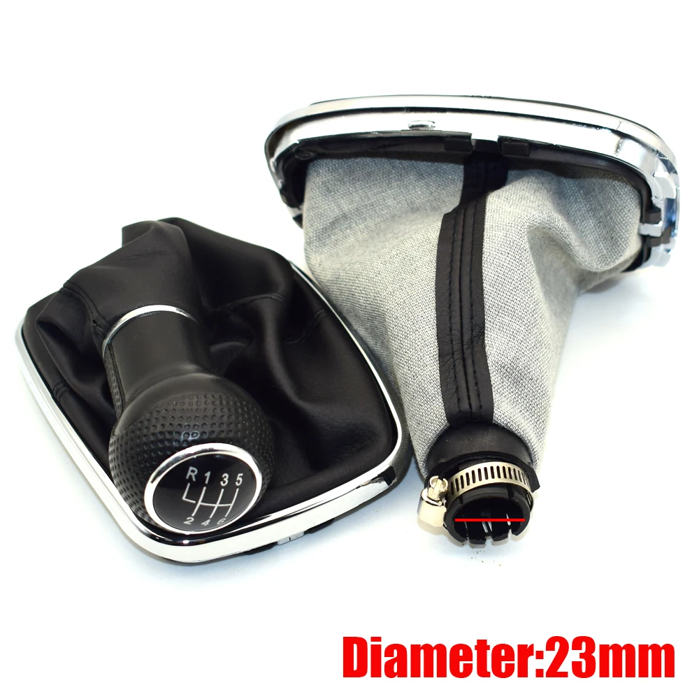 Ручка переключения передач для Volkswagen VW MK4 Golf 4 IV GTI R32 Jetta Bora Red Stitch 23 мм 5/6