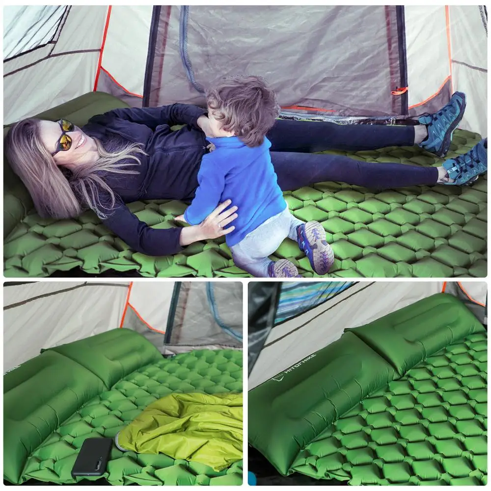 Hitorhike innovative sleeping pad fast filling air bag camping mat inflatable mattress with pillow life rescue 1.2g  cushion pad 6