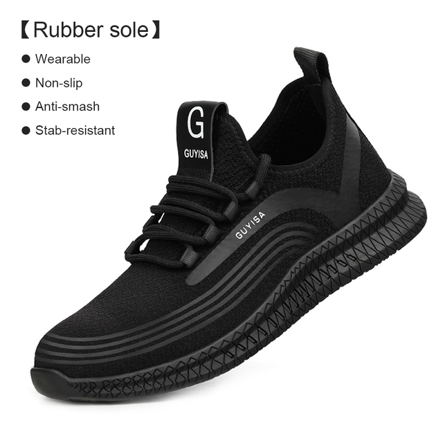 and Breathable Safety Shoes Men's Walking Work Shoes Mesh Anti-slip Anti-puncture Anti-collision Steel Toe Shoes
