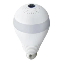 Caméra panoramique sans fil avec lumière LED 1080P, Wifi, ampoule Fisheye, moniteur de sécurité à domicile à 360 degrés (16G)