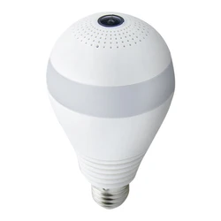 Diodo emissor de luz câmera 1080p panorâmica sem fio wifi câmera fisheye lâmpada 360 graus monitor segurança em casa (16g)