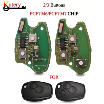 

Kutery 10pcs/Lot Remote Car Key Circuit board For Renault Clio Scenic Kangoo Megane 2/3Buttons 433MHZ PCF7946 / PCF7947 Chip