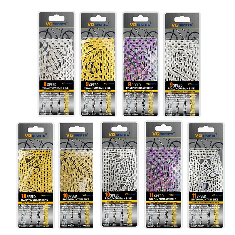 

Bicycle Chain 8 9 10 11 Speed Velocidade Half/Full Hollow Ultralight Mountain Road Bike Chains 116 Links