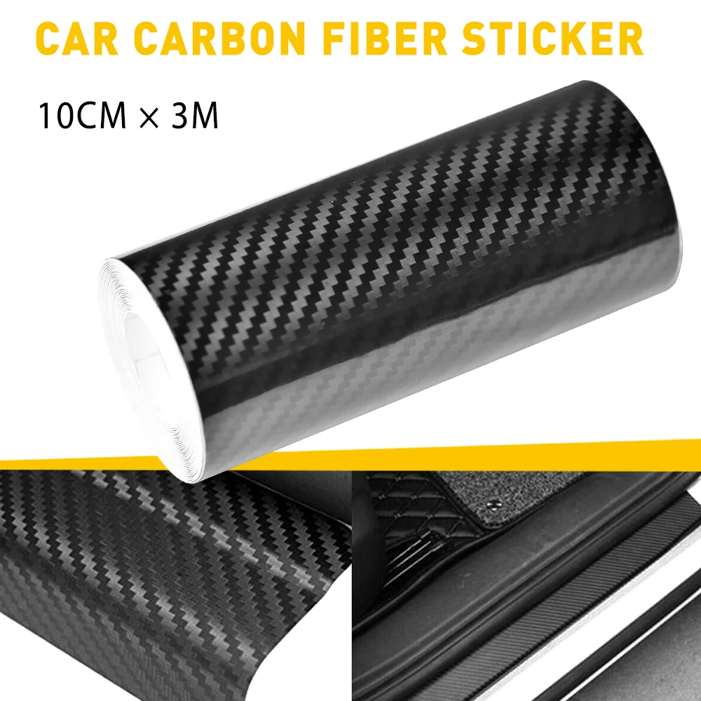 3M 5D Carbon Fiber Door Sills Stickers Wear resistant Waterproof Car