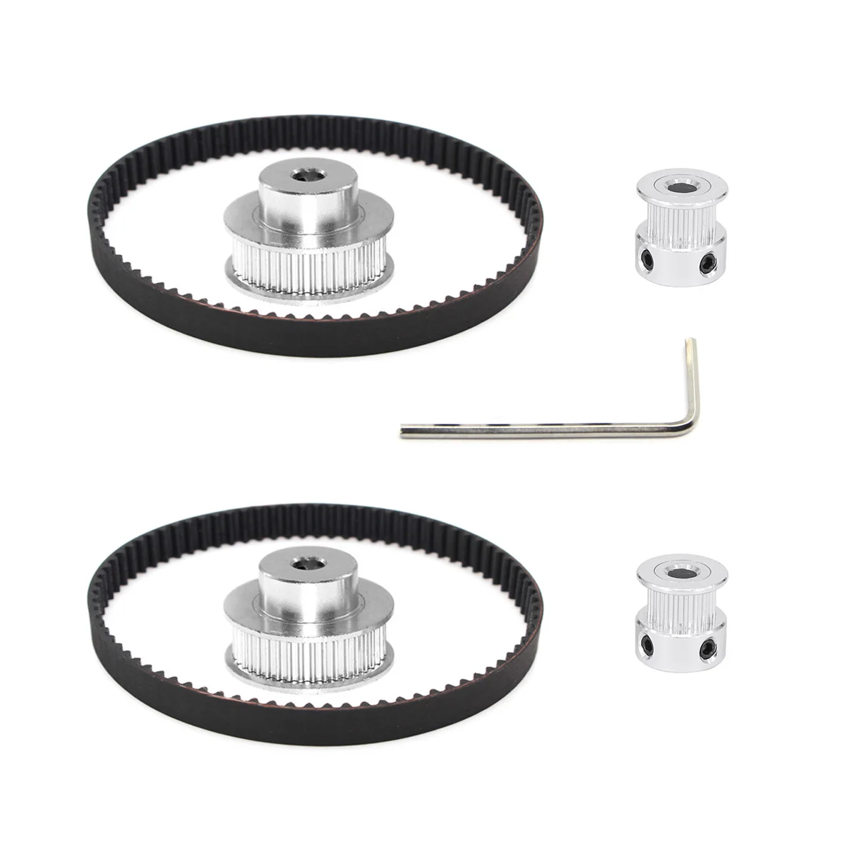 Befenybay 2Kit 2GT Synchronous Wheel 20&36 Teeth 5mm Bore Aluminum Timing Pulley with 2pcs Length 200mm Width 6mm Belt