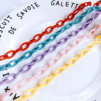 

ZEROUP 9 Colors Plastic Chain Pendant Necklace Charms for Jewelry Finding Diy Handmade Material 6pcs