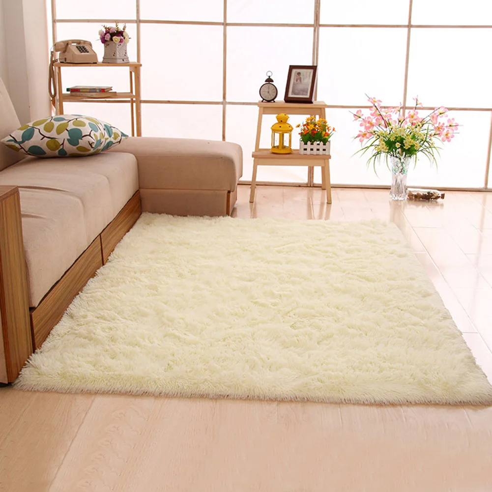 Beige Современный ковер для гостиной, спальни, мягкий ворсистый ковер, противоскользящий пушистый плюшевый ковер TB, распродажа - Цвет: Beige