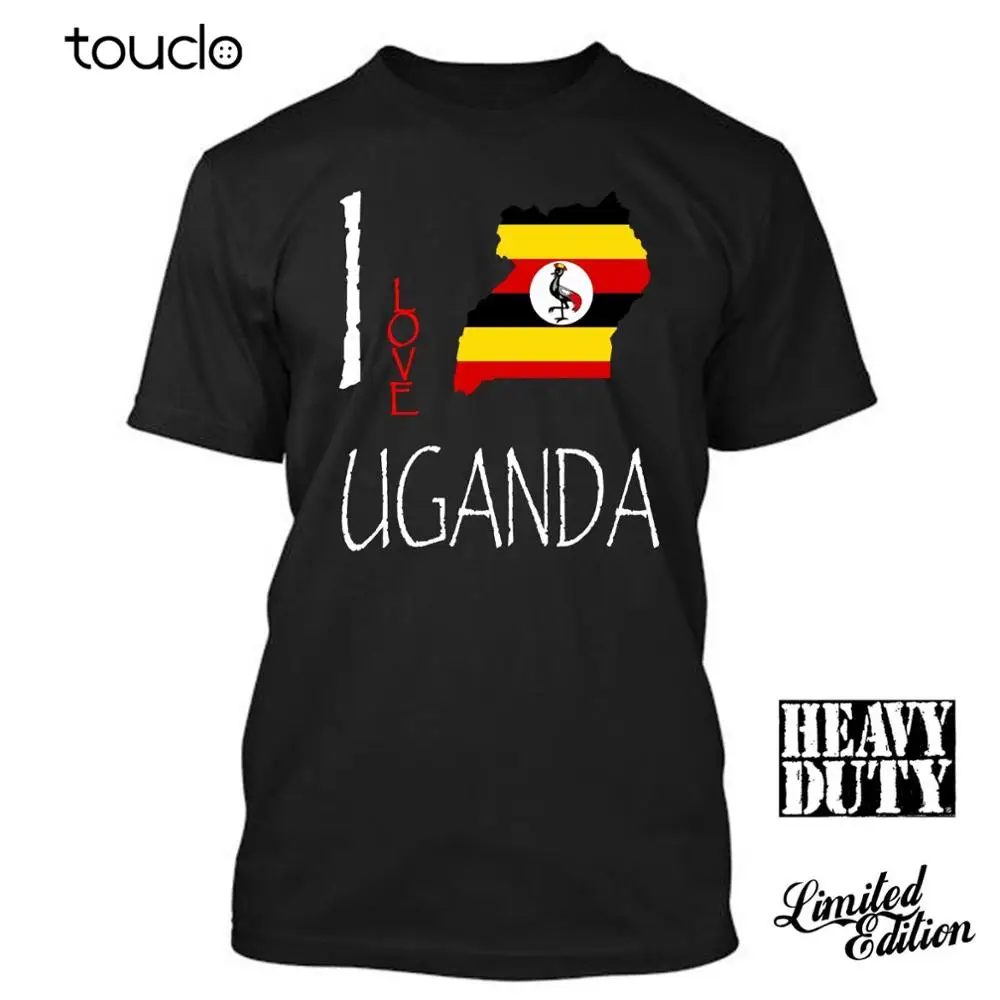Print Tees Short Sleeve O-Neck UGANDA I Love Culture Flag T SHIRT TEES Men Summer Style | Мужская одежда