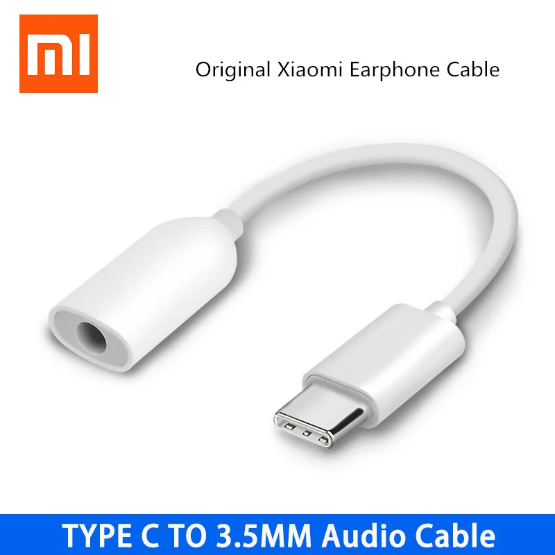 Оригинальный кабель для наушников Xiaomi Type C 3 5 Jack адаптер USB C-3 мм AUX аудиокабель Mi 9