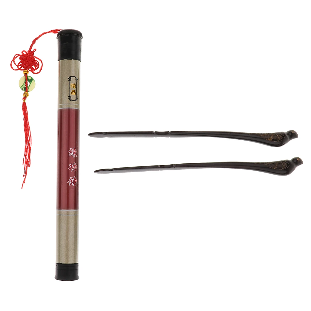 1 Set Ebony Beaters Mallets with Storage Box Holder for Dulcimer Yangqin Performance Accessory
