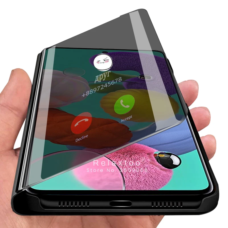 Умный зеркальный флип чехол для samsung galaxy a12 a42 a51 a71 a41 a31 a21s a11 a01 core m31 m31s m51 m 21 m11 a 51 71