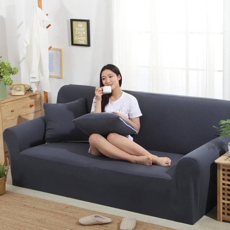 Slipcover трикотажный, на диван, крышка, утолщенная полоса, чехол для дивана, универсальный эластичный диван, подушка для гостиной, кресло, диван