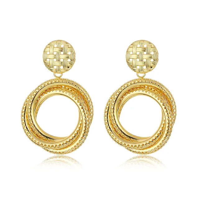 FNIO Fashion Vintage Earrings For Women Big Geometric Statement Gold Metal Drop Earrings 2020 Trendy Earings Jewelry Accessories H14-0K265-01