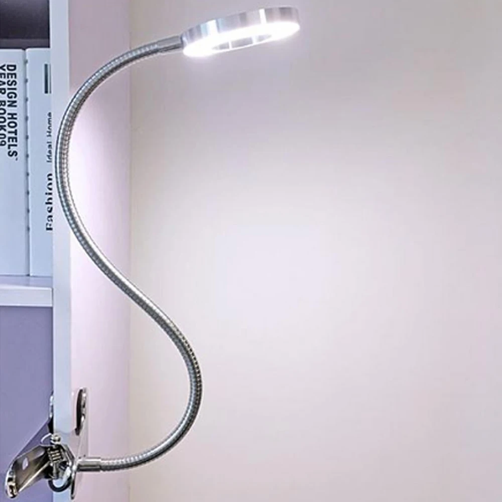 Светодиодная портативная настольная лампа на клипсе USB светильник для стола