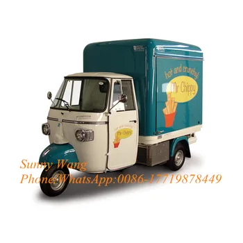 

three-wheeler van Piaggio ape food truck Vintage tricycle food cart/van