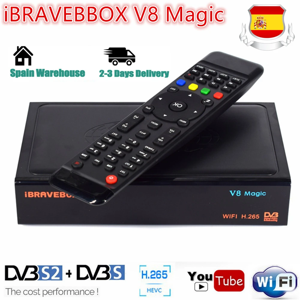 Приемник iBRAVEBOX V8 Magic для спутникового телевидения DVB-S2/S 1080P HD H.265 встроенный WIFI