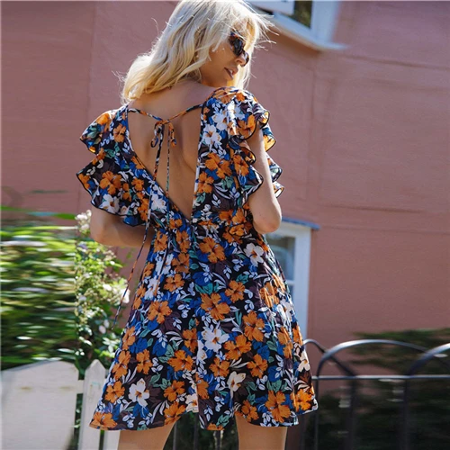 sequin low cut dress