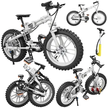 

City Techni Mountain Folding Bike With Inflator Model Building Blocks Bicycle Creator Bricks Educational Toys for Kid