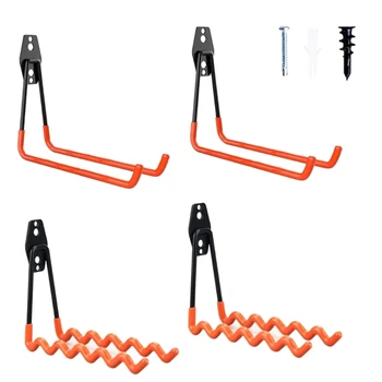 

Steel Garage Storage Utility Double Hook Wall Mount Holder Organizing Power Tool M17D