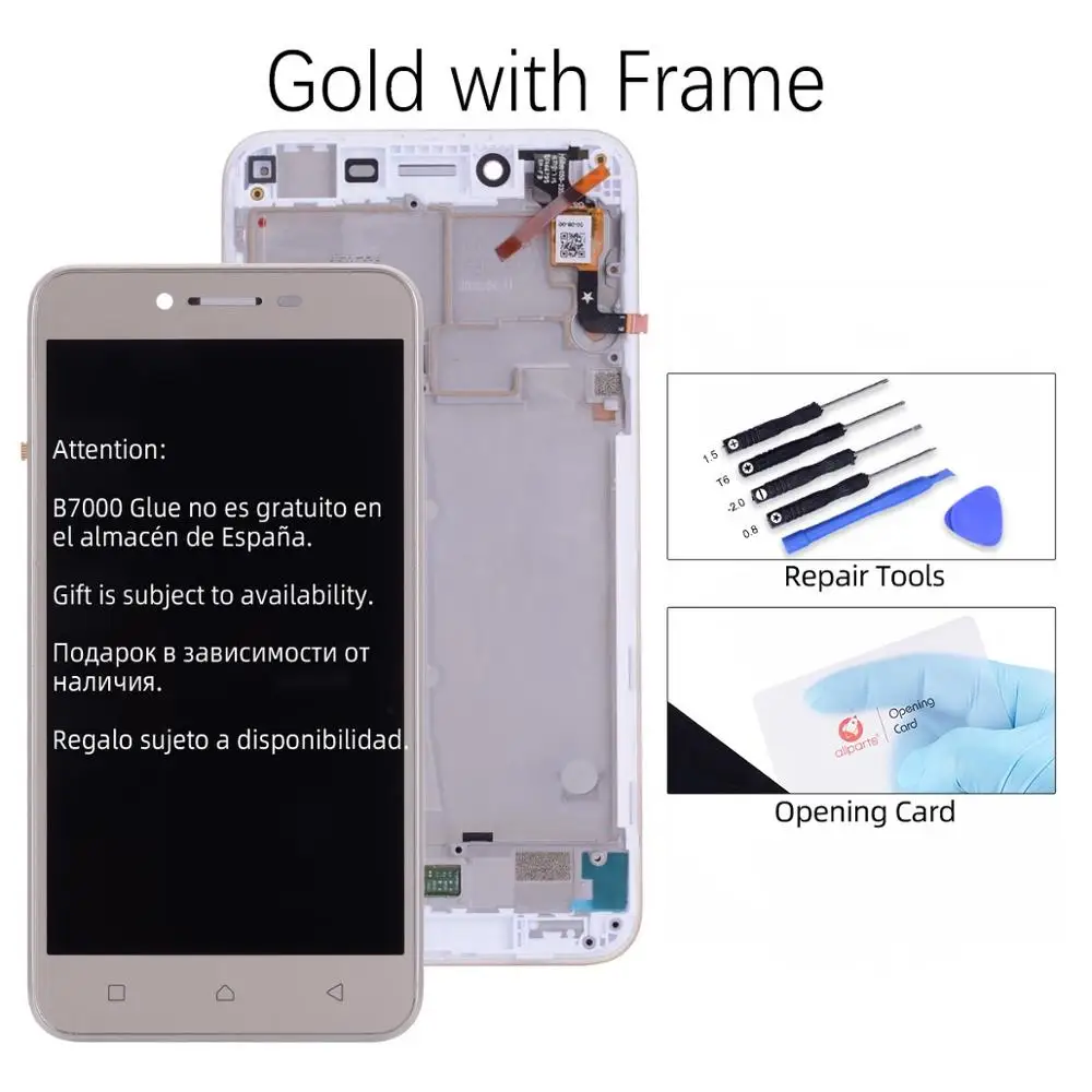 with Frame Gold 1080P 5,0 ''ЖК-дисплей для lenovo K5 Plus сенсорный экран с заменой рамки K5 Plus ЖК-дисплей A6020 A6020A40 A6020A46 A40 - Цвет: with Frame Gold