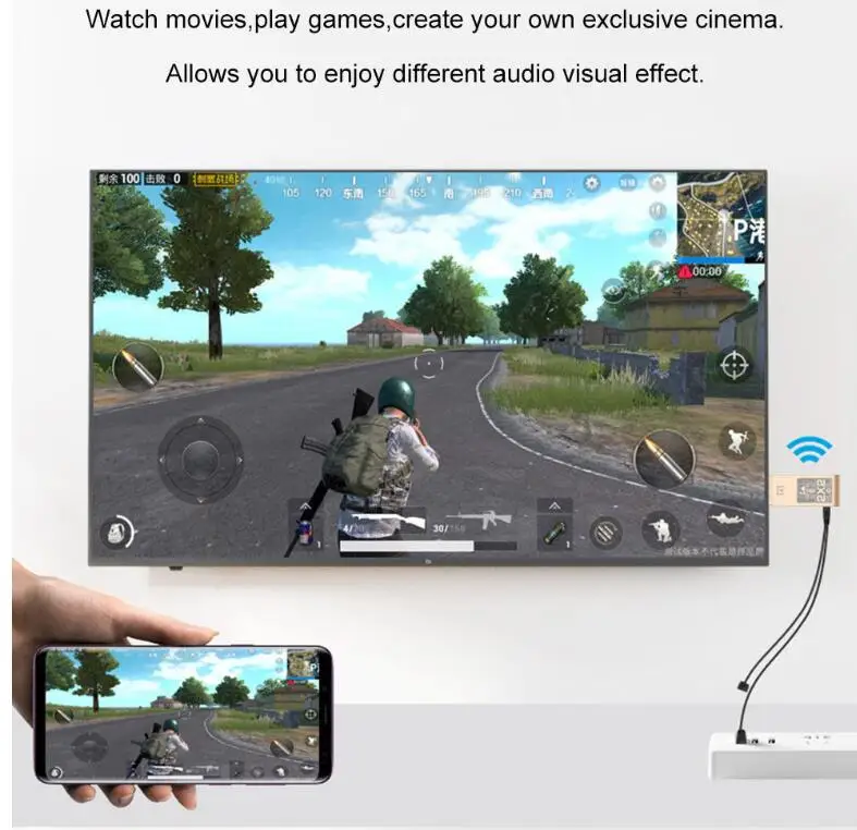 2,4G 1080P двойной режим Android tv Stick беспроводной HDMI Wifi Дисплей ключ Miracast Airplay Зеркало Двойная система для IOS проектор