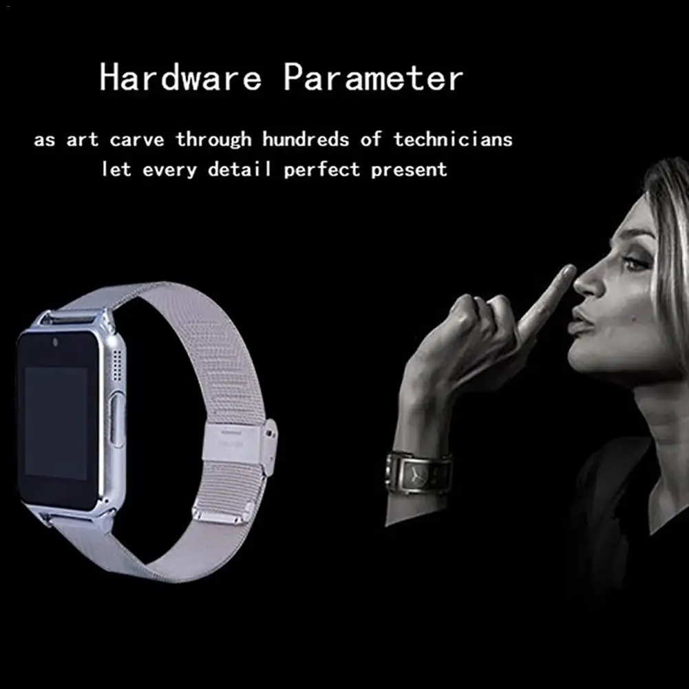Смарт-часы Z60 со стальным ремешком, умный Браслет, Bluetooth, шагомер, напоминание о необходимости двигательной активности, монитор сна, удаленная камера, спортивный браслет
