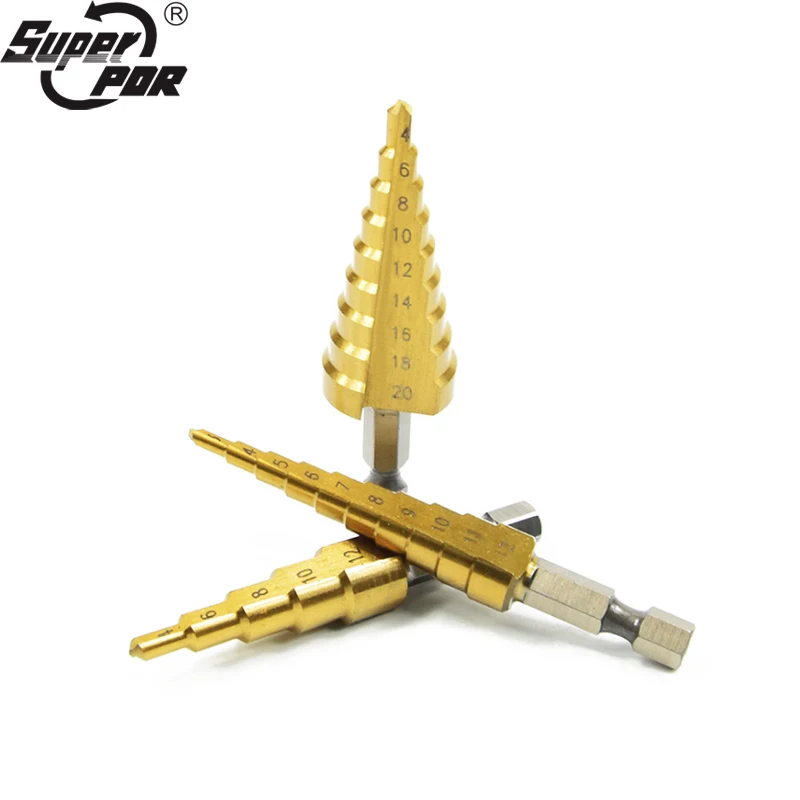Супер PDR инструменты 3 шт./лот HSS ступенчатое сверло для металла 12 мм/4 20 мм
