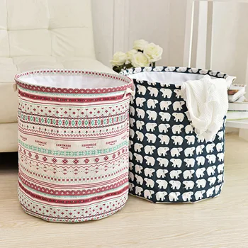 

Household Cotton and Linen Dirty Clothes Basket Foldable Storage Basket for Toys Clothes Dirty Clothes Exposure Laundry Baskets