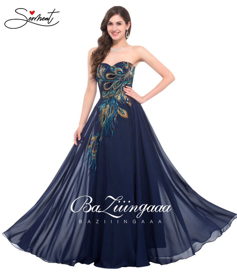 peacock evening dress