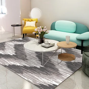 

Nordic Style Wave Pattern Area Rug Parlor Soft Anti-slip Bedroom Bedside Mat Kitchen Balcony Floor Rug Large Living Room Carpet