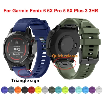

20 22 26mm Silicone Sport Watchband Wriststrap for Garmin Fenix 6X 6 6S Pro 5X 5 5S Plus 3 HR Easy Fit Quick release wirstband