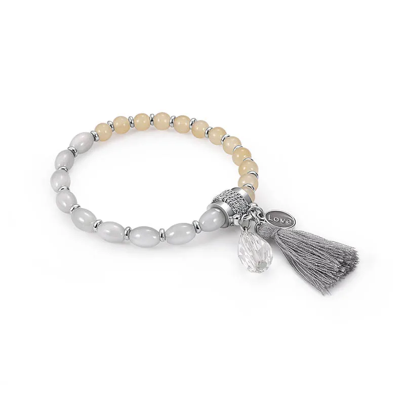 Новая мода ручной работы Бисероплетение Кристалл бусины браслет Бохо заявление любовь браслеты с подвесками для женщин ювелирные изделия