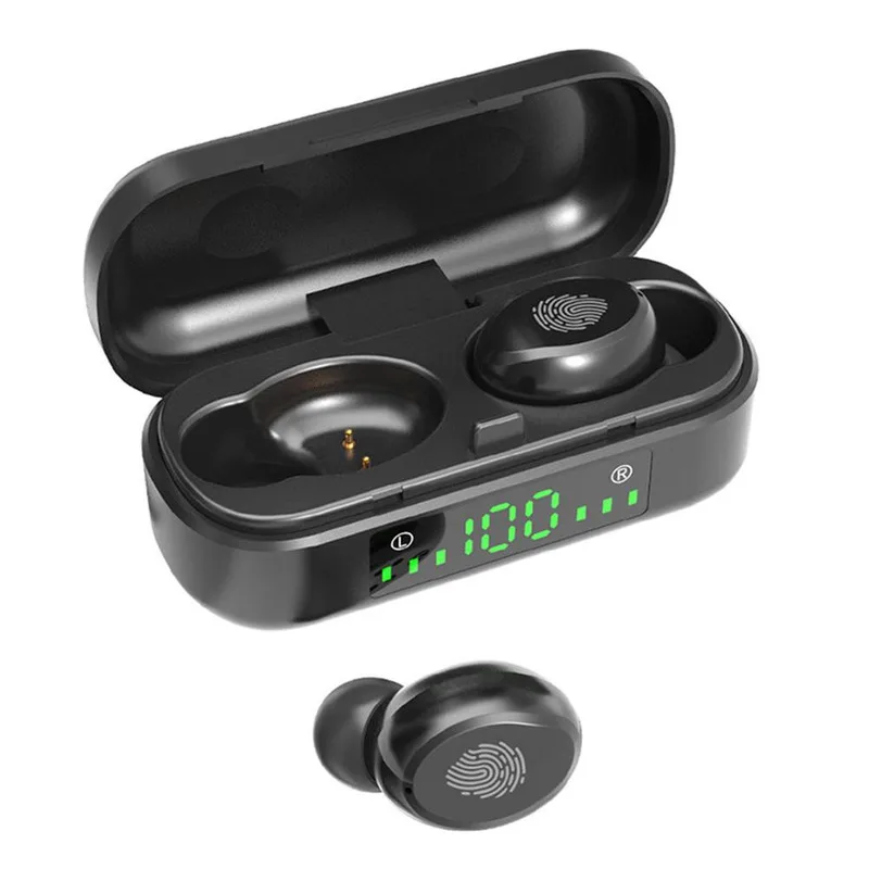 TWS Bluetooth Headset 5 0 Fingerprint Touch High definition Noise Reduction Sports Earplugs Mini HIFI Sound Effect Surround LED
