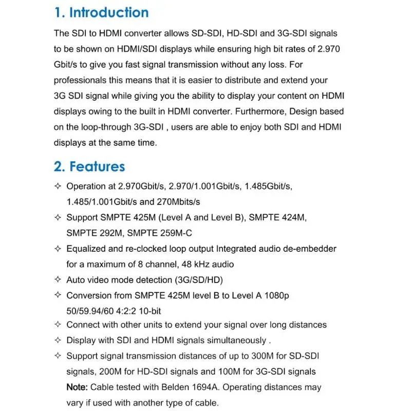 Прочный 3g SDI в HDMI конвертер 3g-sdi HD-SDI адаптер многофункциональный мини полный 1080P 3g SDI в HDMI аудио видео конвертер