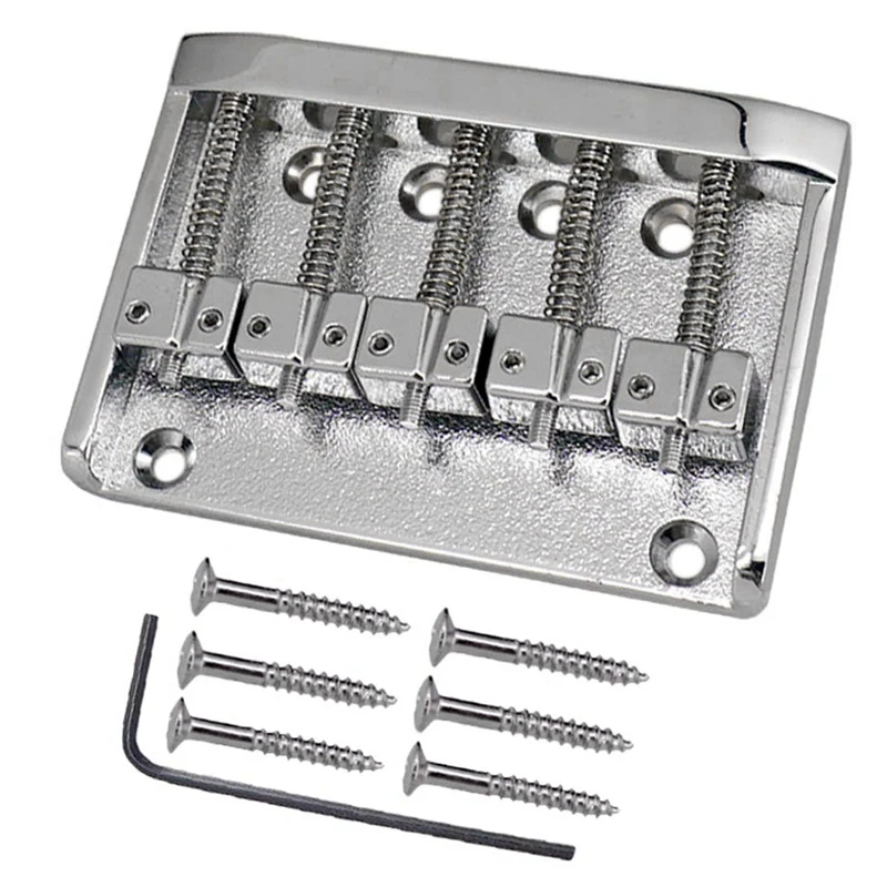 

5 Strings Saddle Bridge Fixed Tailpiece for Electric Guitar Bass Strings Musical Stringed Instruments Guitar Parts Accessories,S