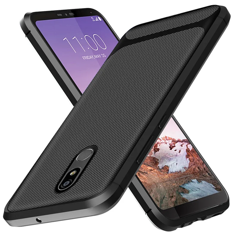 Чехол для LG G8 V50 Thinq K12 Plus K40 K50 Q60 Stylo 5 Роскошный чехол из углеродного волокна