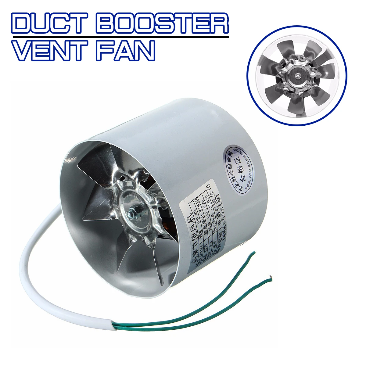 

2800R/Min Duct Booster Vent Fan Metal 220V 20W 4 Inch household Inline Ducting Fan Exhaust Ventilation Duct Fan Accessories