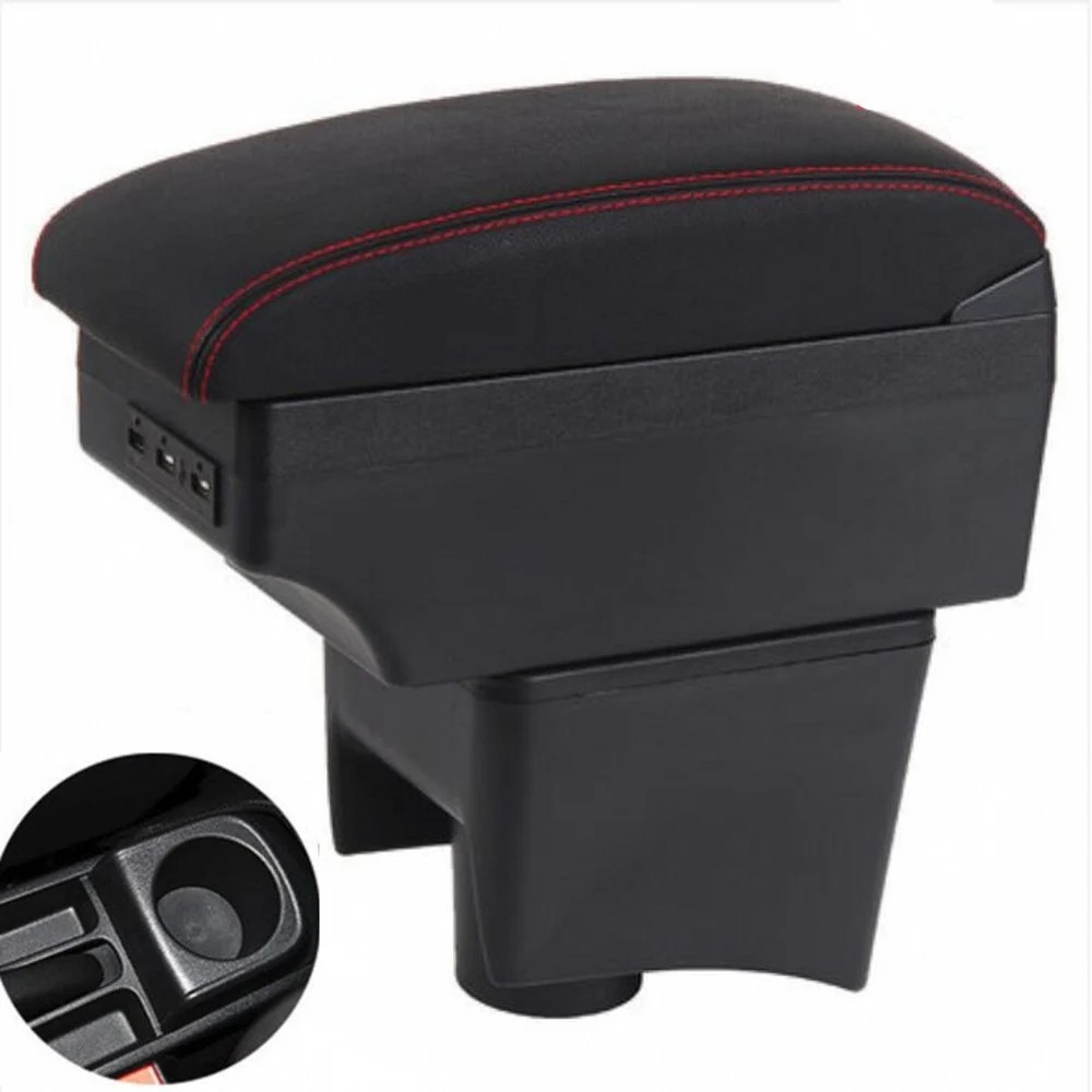 

For Volkswagen VW POLO Mk5 6R Vento Armrest Box Car Center Console Storage Space Case Elbow Rest with Cup Holder USB Interface