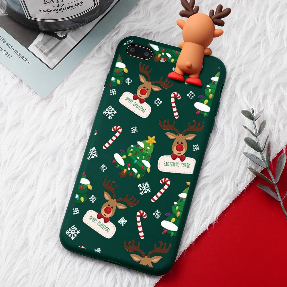 gift Рождественская мультяшная оболочка мобильного телефона, лось, снеговик, лось, медведь, Санта Клаус, подходит для iPhone6/6s/7/8/X/XR/11/11pro/11 promax - Цвет: gift