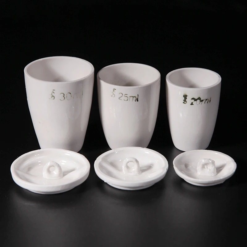 10pcs 20/25/30ml Ceramic volatilization crucible with lid lab for coal quality analysis at high temperature | Канцтовары для офиса