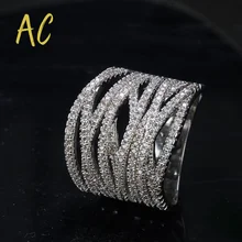 

Noble Engagement Wedding Big Rings For Women Exquisite Zircon Paved Gold Plated 2022 Trend Finger Rings Party Luxury Jewelry
