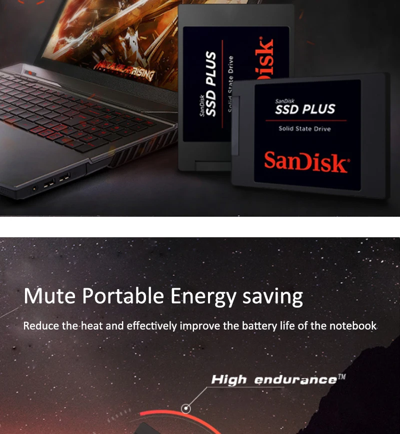 sandisk SATA III Plus SSD 120 ГБ 240 ГБ 480 Гб HDD Внутренний твердотельный накопитель Жесткий диск для ноутбука