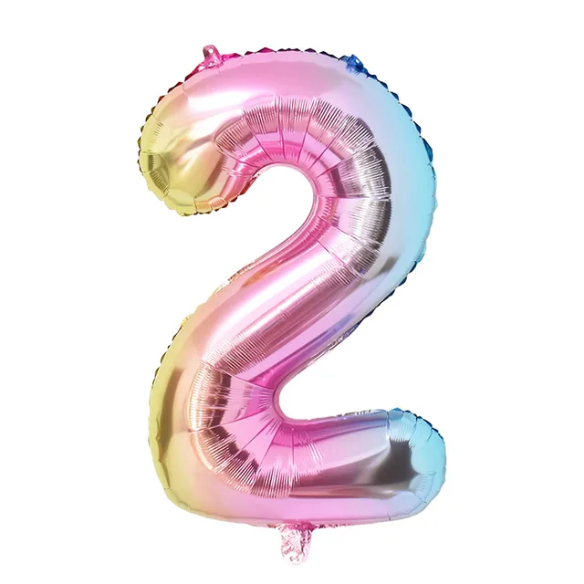 1Set Rainbow Unicorn Balloon 32 inch Number Foil Balloons 1st Kids Unicorn Theme Birthday Party Decorations Baby Shower Globos 32inch 2