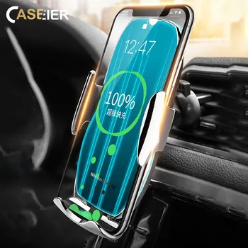 

CASEIER Automatic Clamping Car Wireless Charger Quick Charge Magnetic USB Plug For Xiaomi Huawei Infrared Sensor Phone Holder
