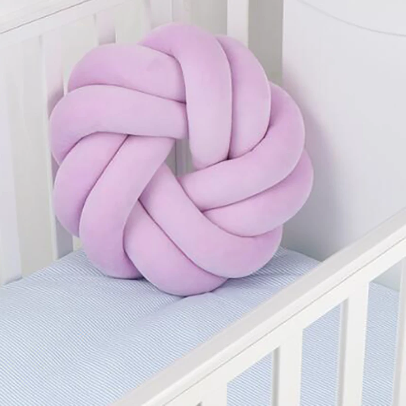 Baby Knot Pillow Bumpers Newborn Baby Crib Bumpers Shape Crib Protection Cuddle Pillow  Bedding Kids Room Decor