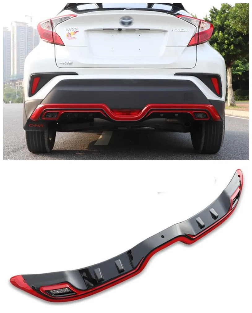 

ABS paint Car Rear Bumper Diffuser Guard skid plate Fits For TOYOTA C-HR CHR 2016 2017 2018 2019
